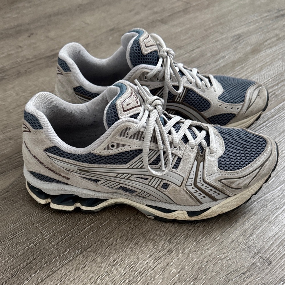 ASICS Gray and Navy Mesh Lace-Up Sneakers
